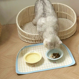 Waterproof Pet Feeding Mat for Cats and Dogs Non-Slip PU Leather Placemat