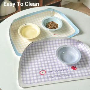 Waterproof Pet Feeding Mat for Cats and Dogs Non-Slip PU Leather Placemat