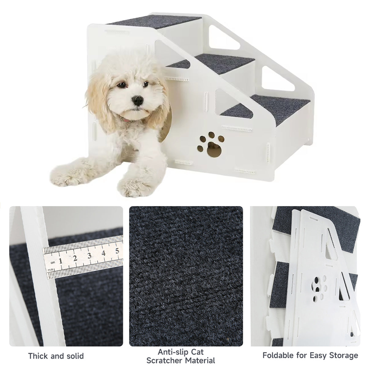 Pet Stairs With Nest Non-Slip Indoor Steps for Small Pets