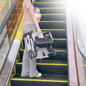 Black Compact Pet Stroller with Folding Frame