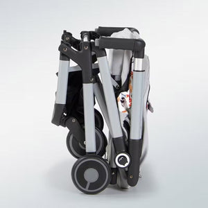 Black Compact Pet Stroller with Folding Frame