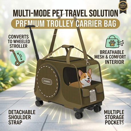 Shoulder pet carrier bag for cats and small dogs in coffee or blue – product view 2