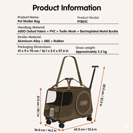 Shoulder pet carrier bag for cats and small dogs in coffee or blue – product view 4