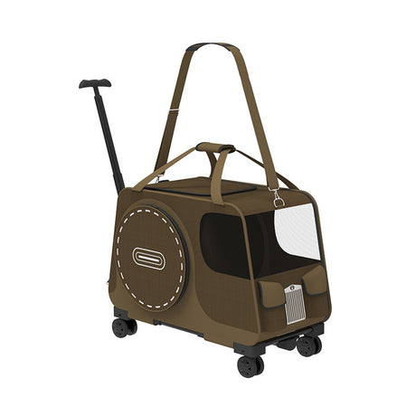Shoulder pet carrier bag for cats and small dogs in coffee or blue – product view 3