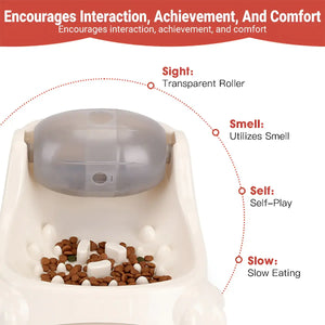 Interactive Barrel Design Dog Slow Feeder Toy with Adjustable Dispensing Holes