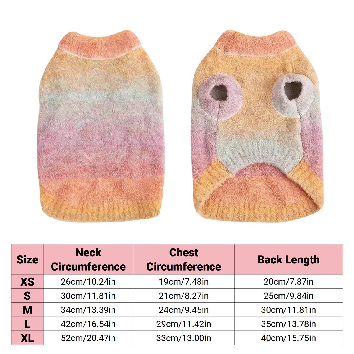 Gradient Pet Sweater Soft Knit For Dogs And Cats