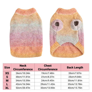 Gradient Pet Sweater Soft Knit For Dogs And Cats