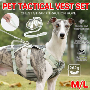 Reflective Tactical Dog Harness Set With Leash And Handle