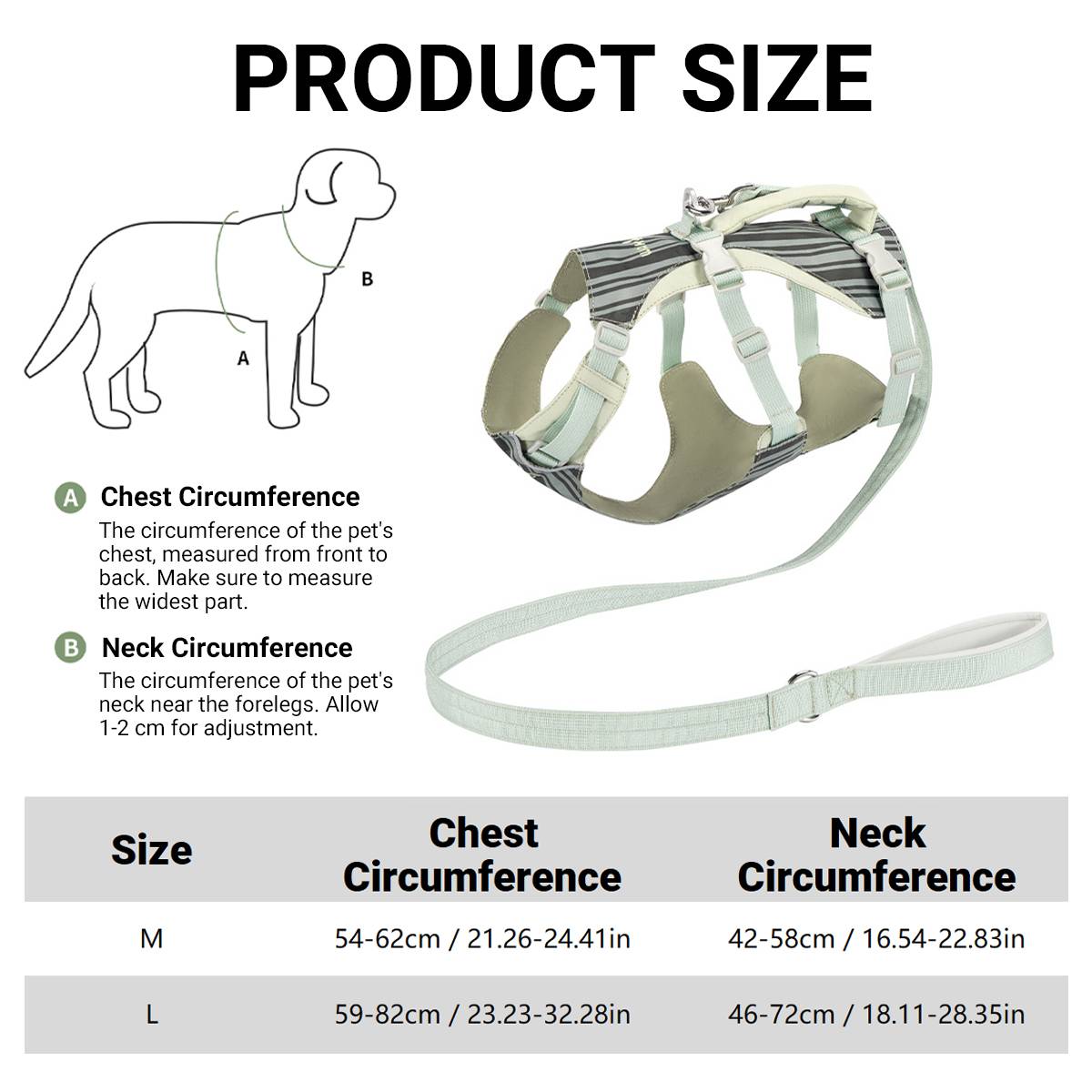 Reflective Tactical Dog Harness Set With Leash And Handle
