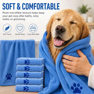 4-Piece Microfibre Pet Towel Set for Dogs and Cats