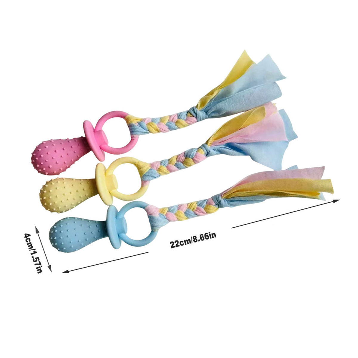 Pacifier Tug Rope Set with Dog Chew Toy for Puppies and Small Dogs