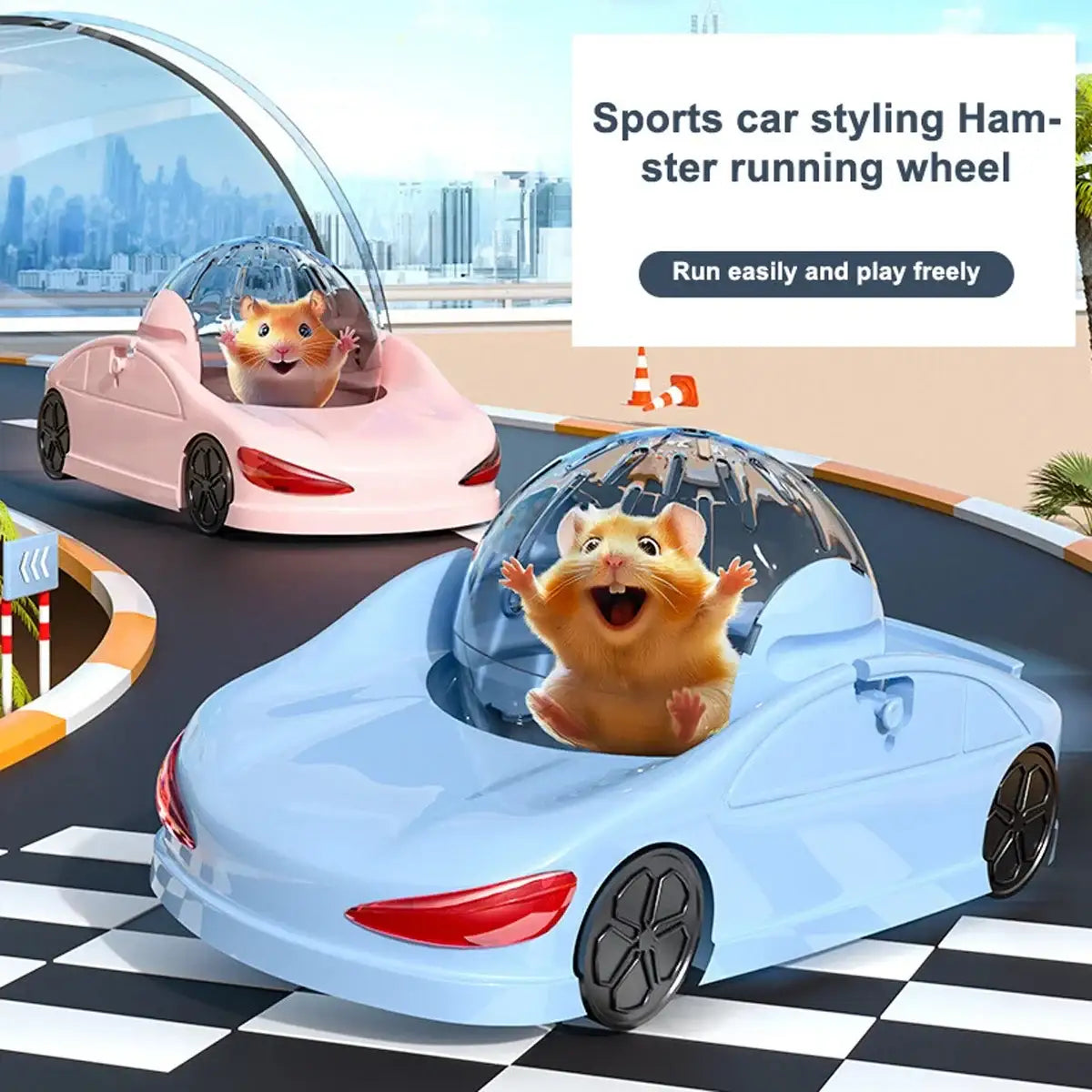 Interactive Hamster Toy Car with Detachable Running Ball 3-in-1 Play
