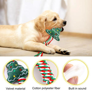 Christmas Dog Toy Set 8pcs Cotton Rope Chew & Play Toys