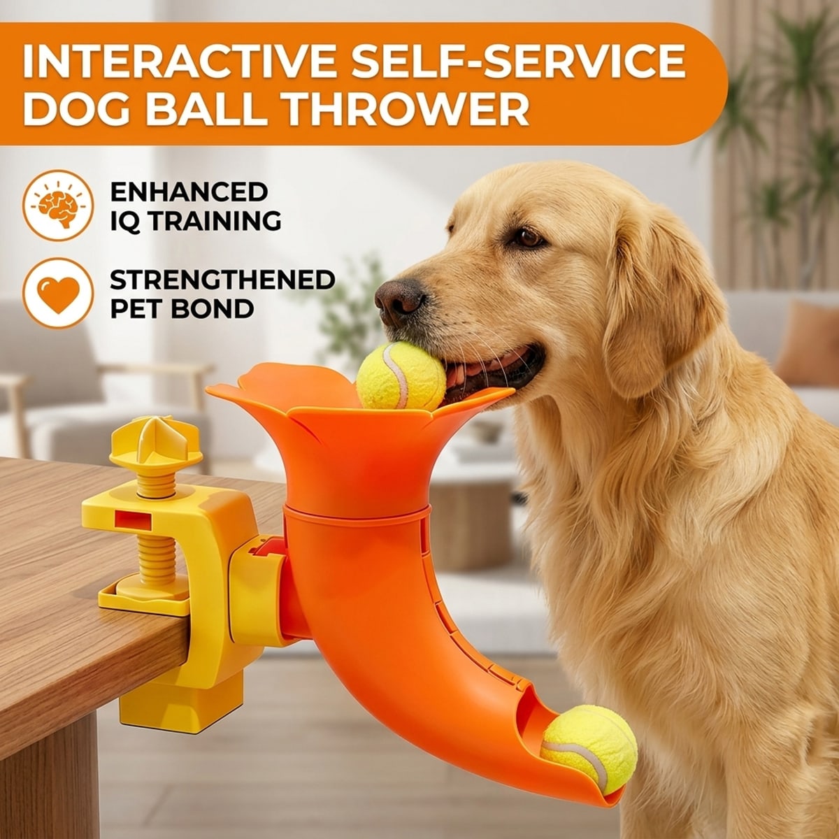 Self-Service Dog Ball Launcher, Adjustable Tennis Ball Thrower