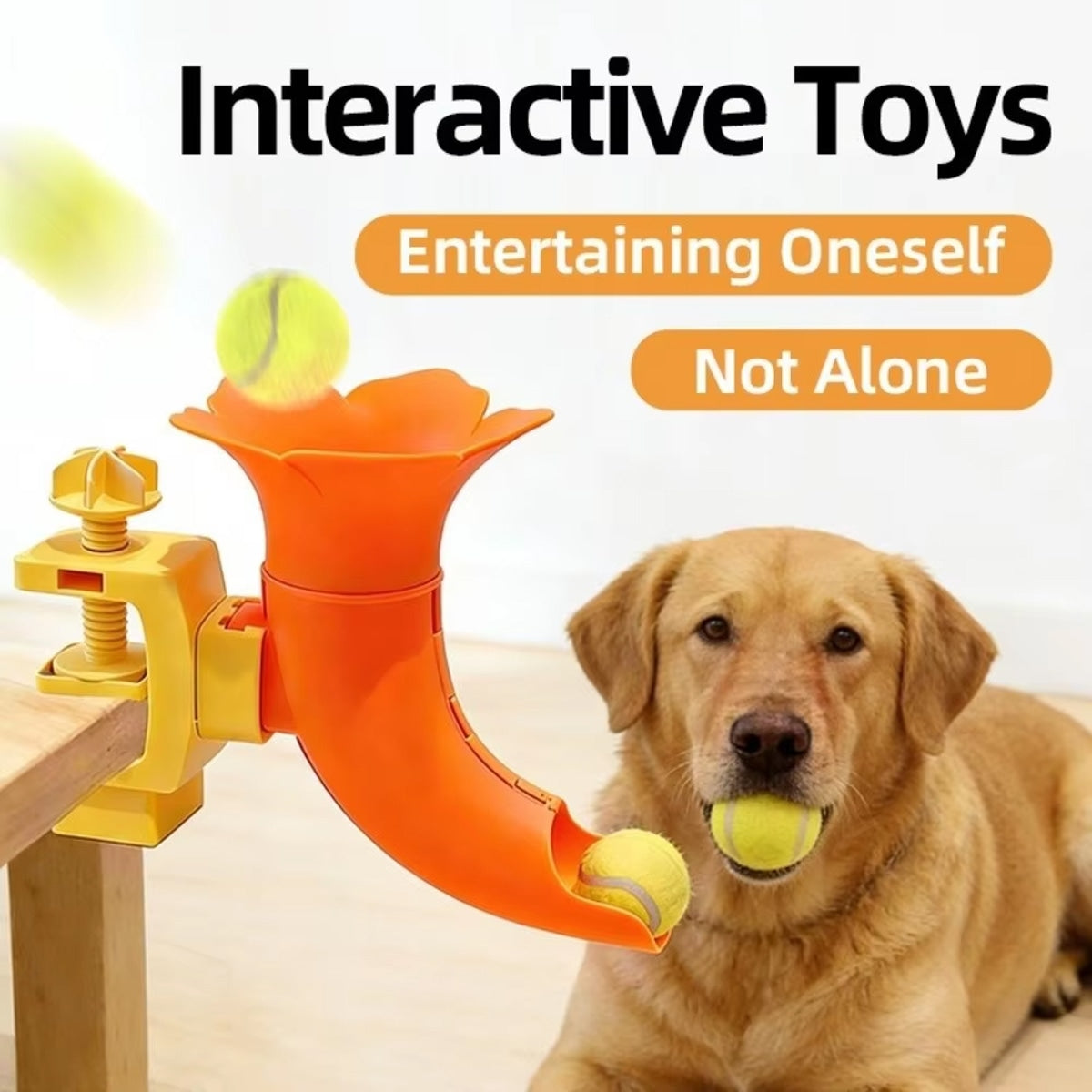 Self-Service Dog Ball Launcher, Adjustable Tennis Ball Thrower