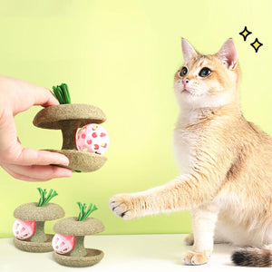 Apple Core Catnip Ball Toy for Interactive Play & Dental Health