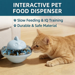 Interactive Cat Slow Feeder Toy, Treat Dispenser Tumbler