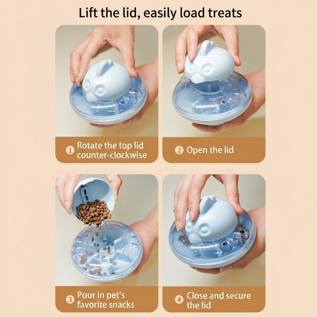 Interactive Cat Slow Feeder Toy, Treat Dispenser Tumbler