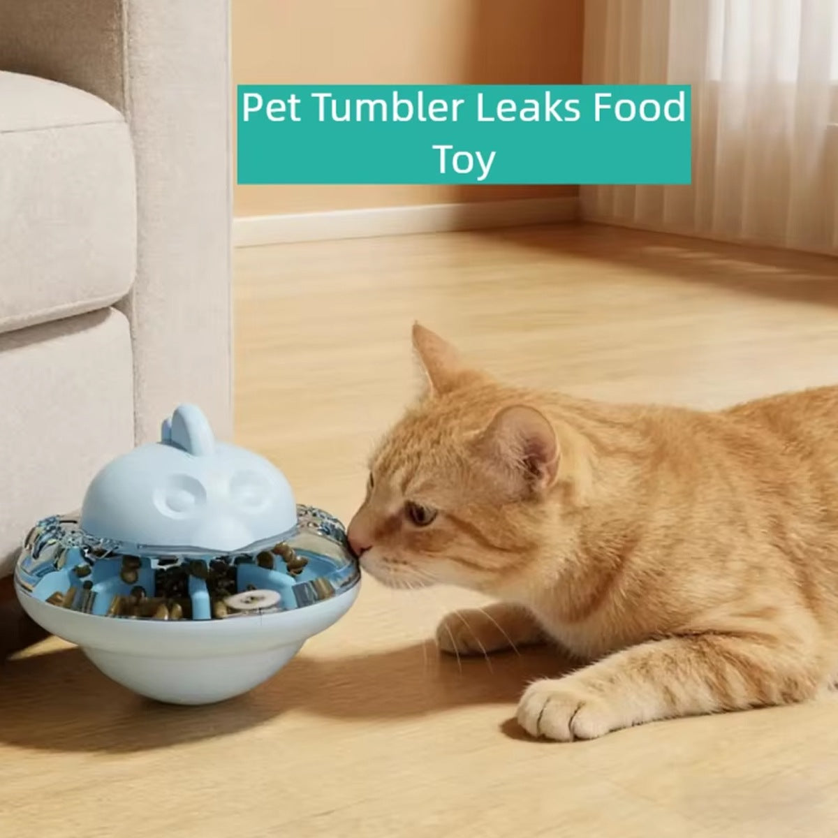 Interactive Cat Slow Feeder Toy, Treat Dispenser Tumbler