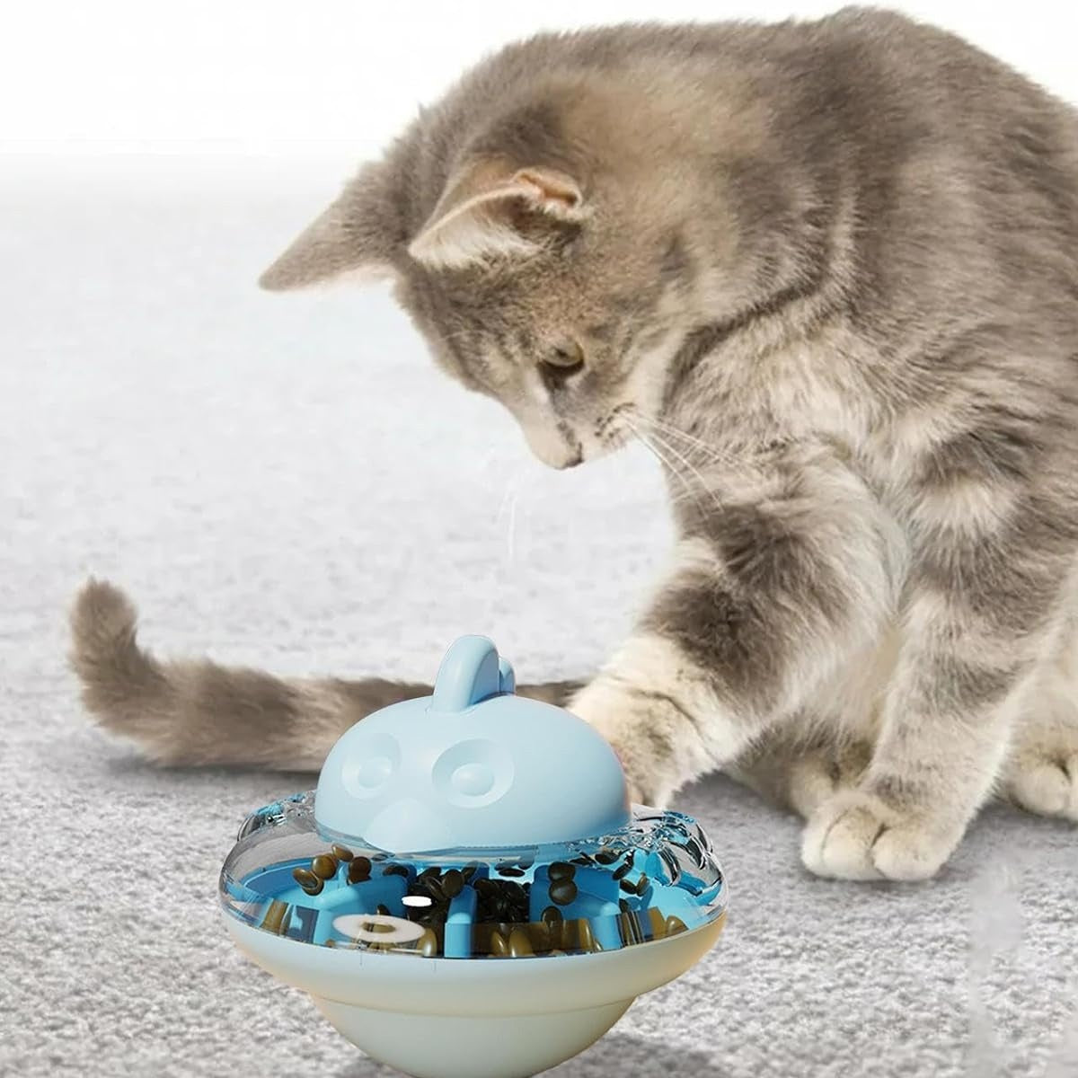 Interactive Cat Slow Feeder Toy, Treat Dispenser Tumbler