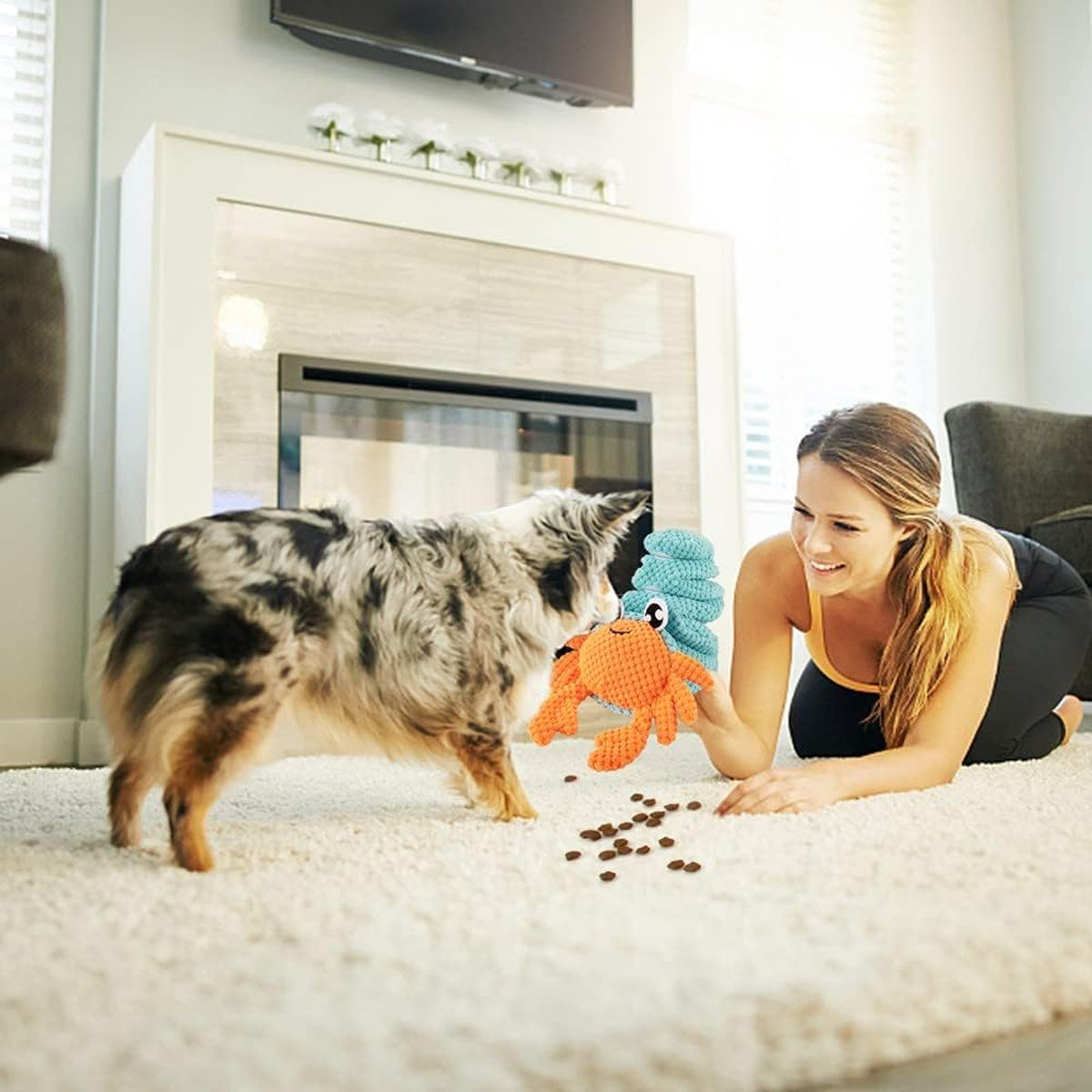 Crab Dog Snuffle Toy Sniffing Mat 31.4in Nose-Work Enrichment