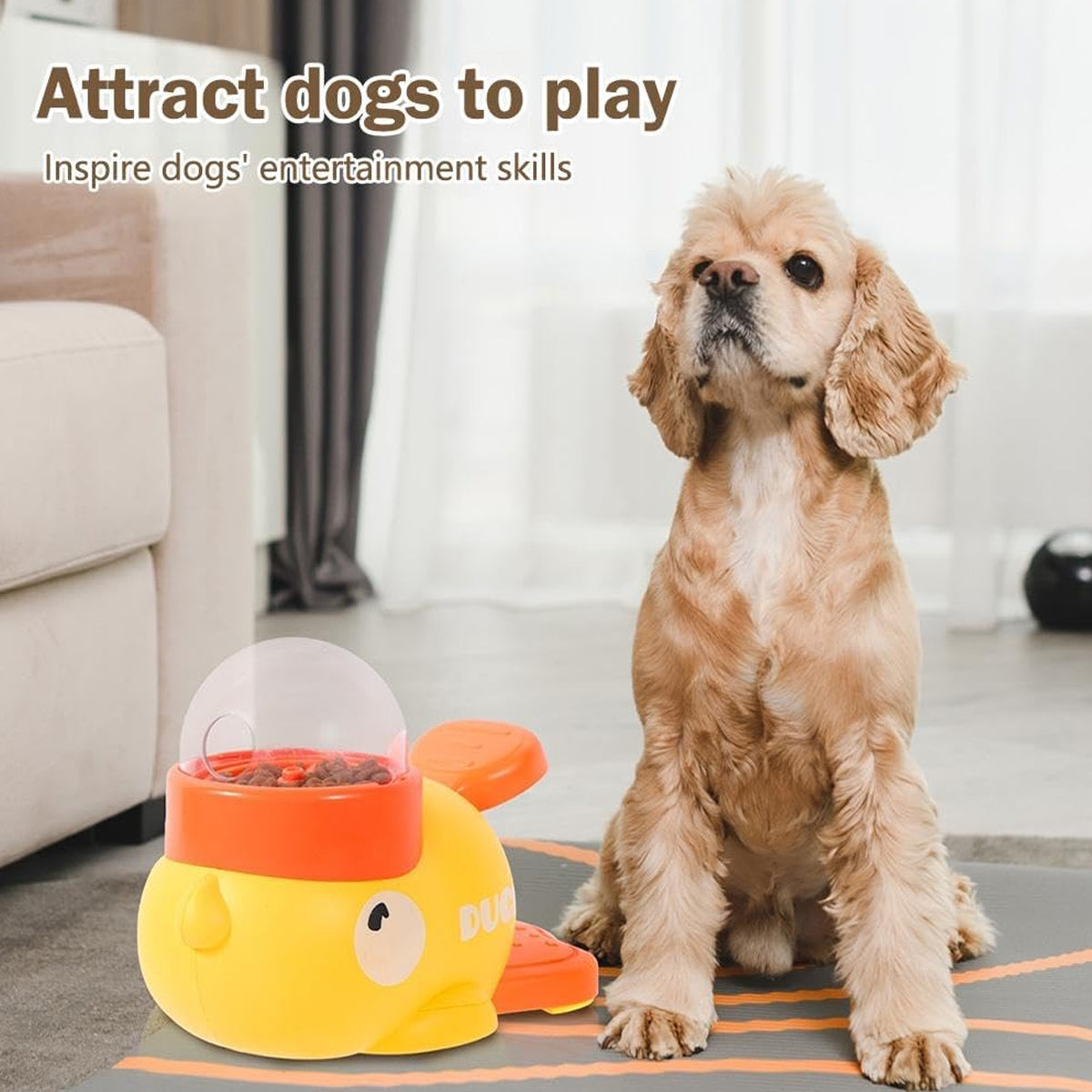 Duck Slow Feeder Toy for Dogs Interactive Puzzle Treat Dispenser