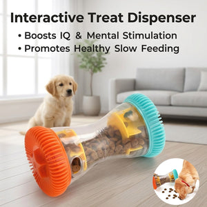 Interactive Dog Treat Dispenser Toy, Slow Feeder Puzzle