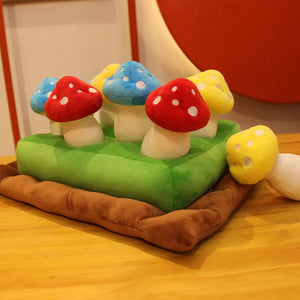 Colourful Mushroom Ground Plush Toy Pet Dog Interactive Educational Grass Toy