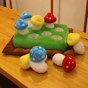 Colourful Mushroom Ground Plush Toy Pet Dog Interactive Educational Grass Toy