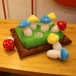 Colourful Mushroom Ground Plush Toy Pet Dog Interactive Educational Grass Toy