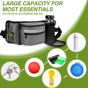 Dog Treat Pouch Adjustable Dog Walking Waist Bag with Pockets
