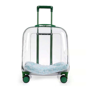 Transparent Pet Trolley Carrier with Wheels for Cats & Small Dogs
