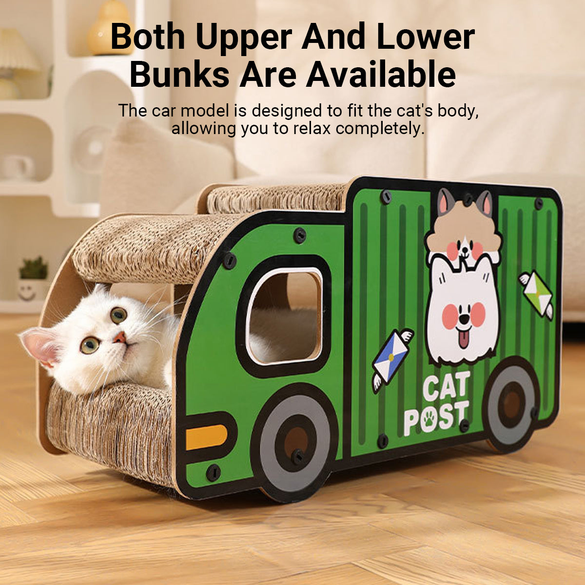 Truck and Bus Cat Scratcher Lounge 2-in-1 Climbing Bed Nest