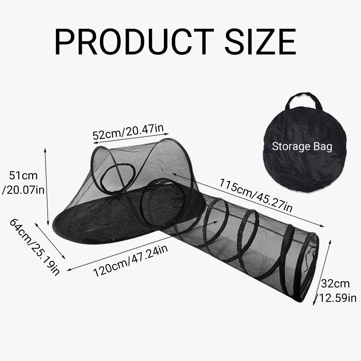 Foldable Cat Tunnel Outdoor Play Tent – Breathable Mesh Pet Playpen