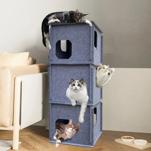 Felt Cat Bed Stacking Game Tower