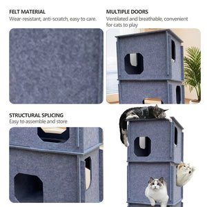 Felt Cat Bed Stacking Game Tower