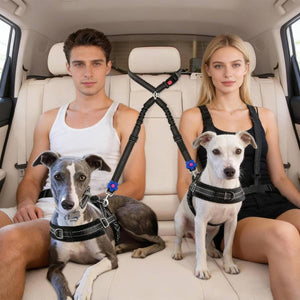Adjustable Dual Dog Leash Car Seat Belt Strap