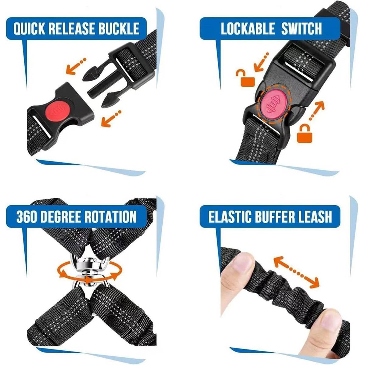 Adjustable Dual Dog Leash Car Seat Belt Strap