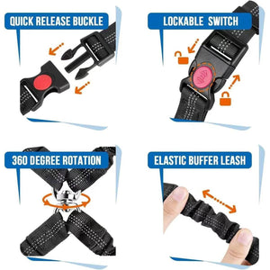 Adjustable Dual Dog Leash Car Seat Belt Strap