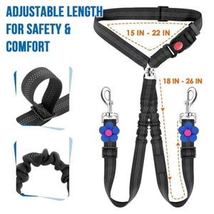 Adjustable Dual Dog Leash Car Seat Belt Strap