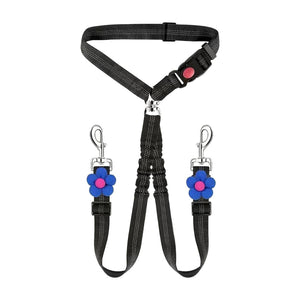 Adjustable Dual Dog Leash Car Seat Belt Strap