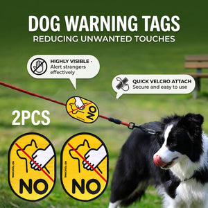 Dog Warning Tags No Touching Leash Patch