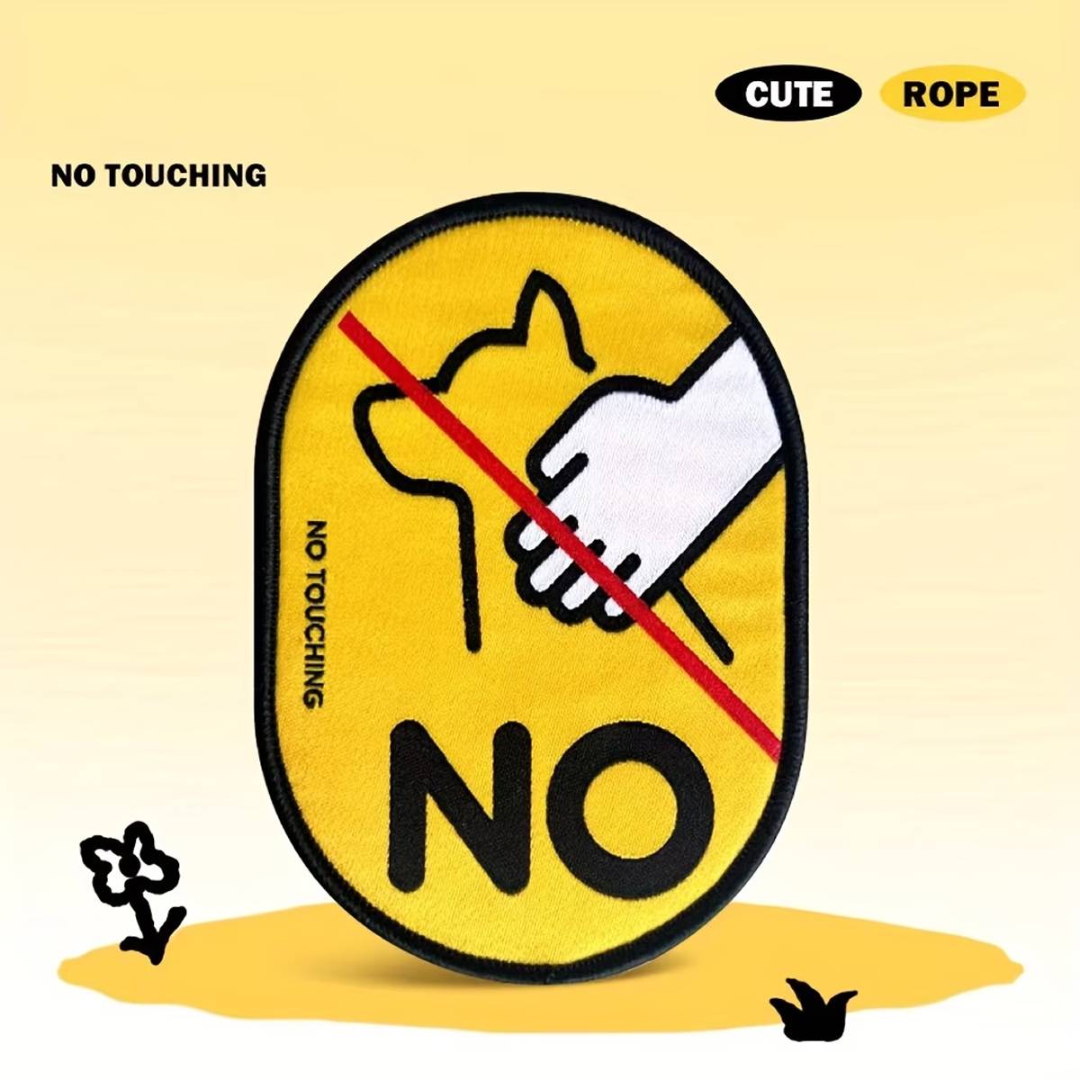 Dog Warning Tags No Touching Leash Patch