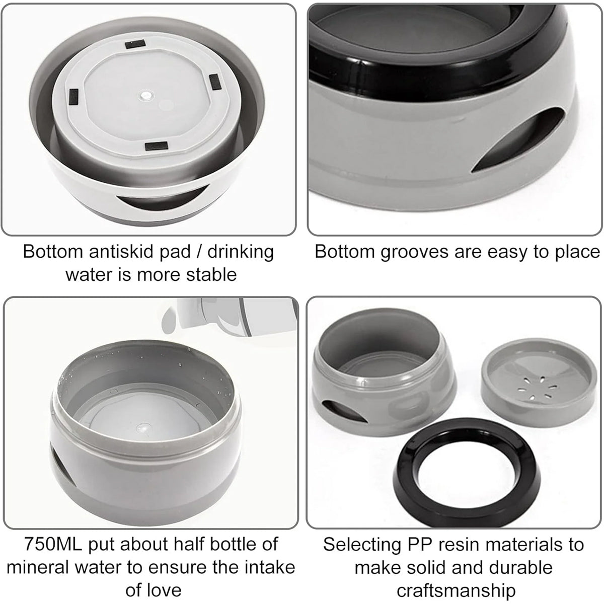 No Spill Pet Water Bowl With Floating Plate