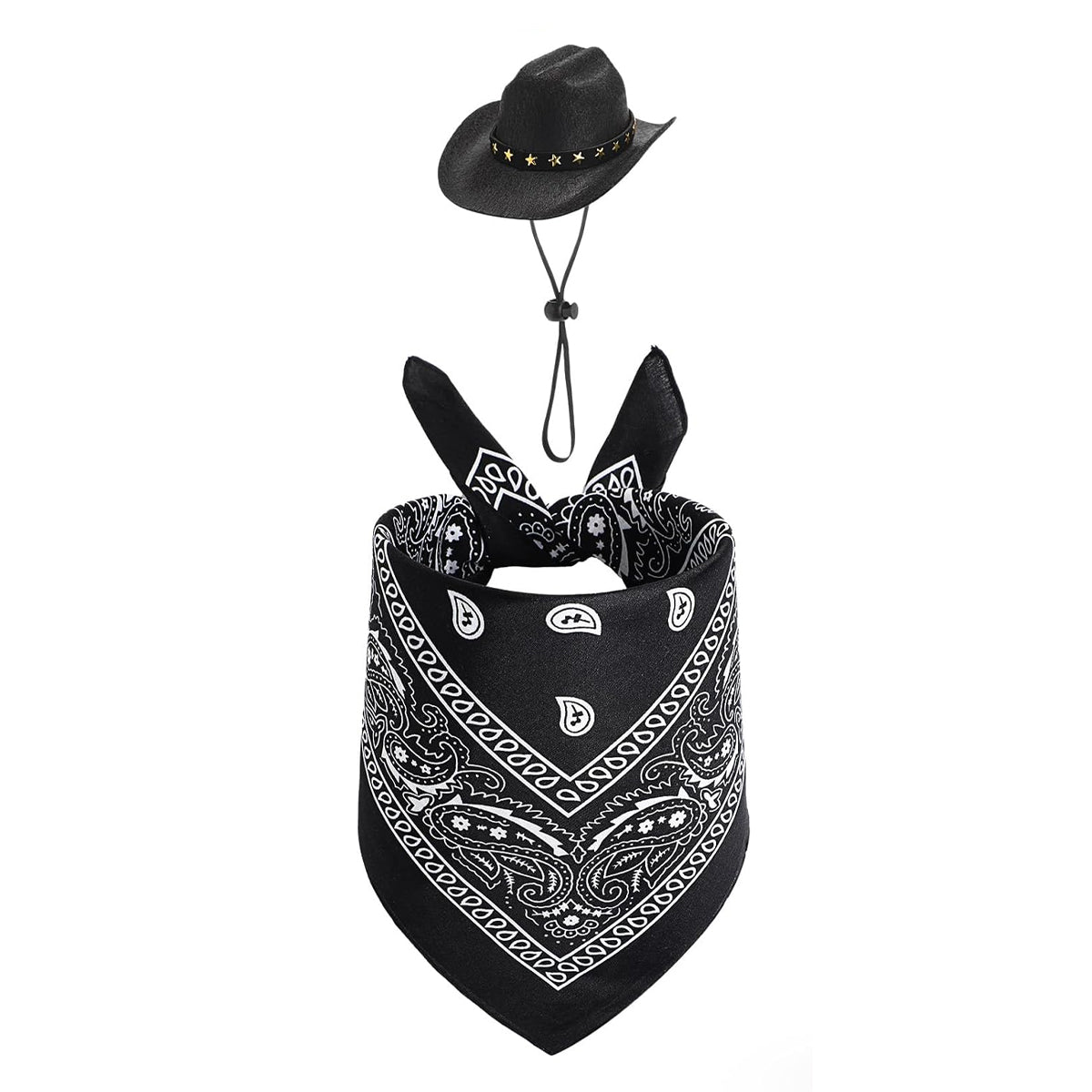 Pet Cowboy Costume Set for Ducks or Geese with Hat and Bandana
