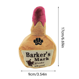 Squeaky Bottle Plush Dog Toy for Interactive Play