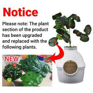 2 in 1 Cat Bed and Litter Box Flower Pot Style for Indoor Pet House Toilet