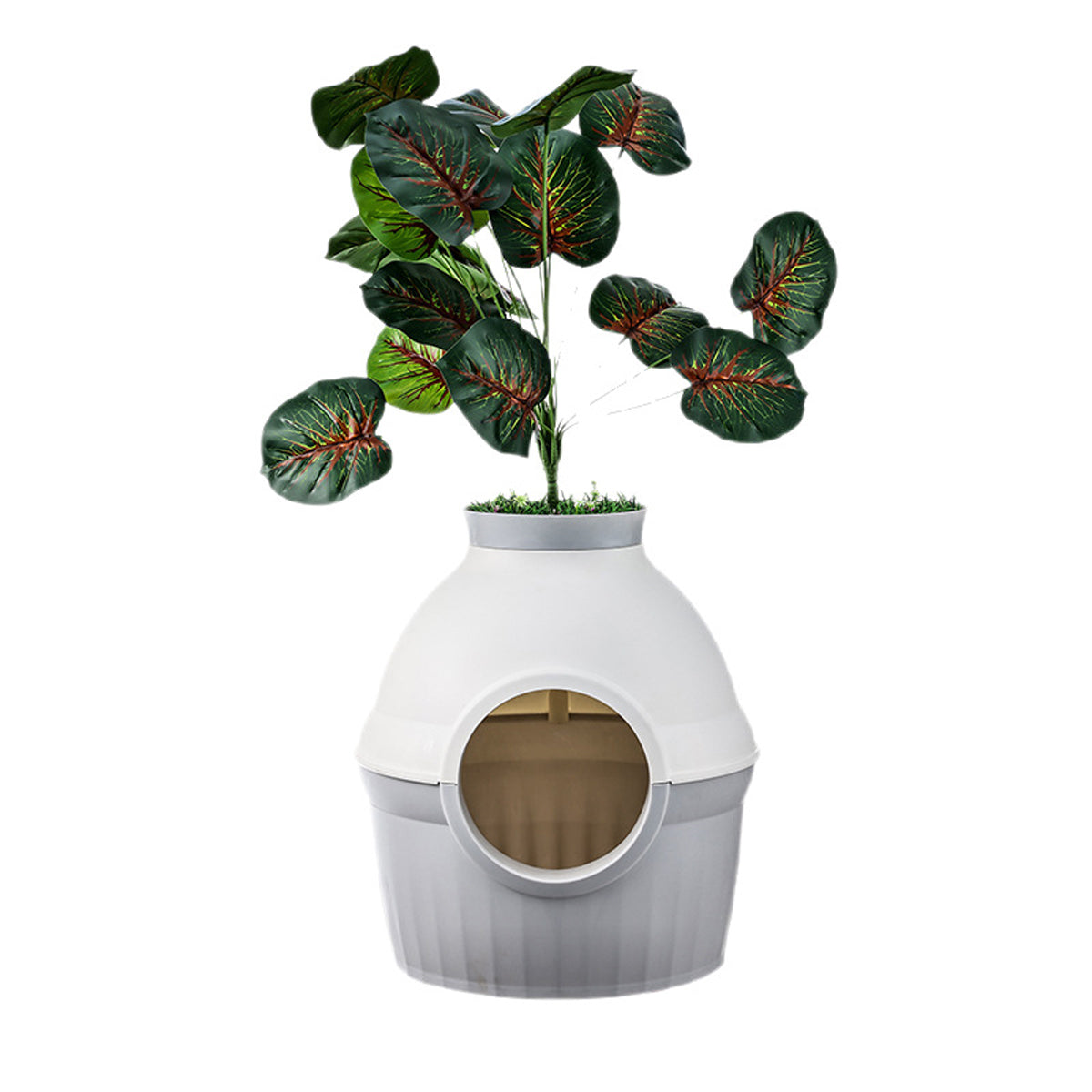 2 in 1 Cat Bed and Litter Box Flower Pot Style for Indoor Pet House Toilet