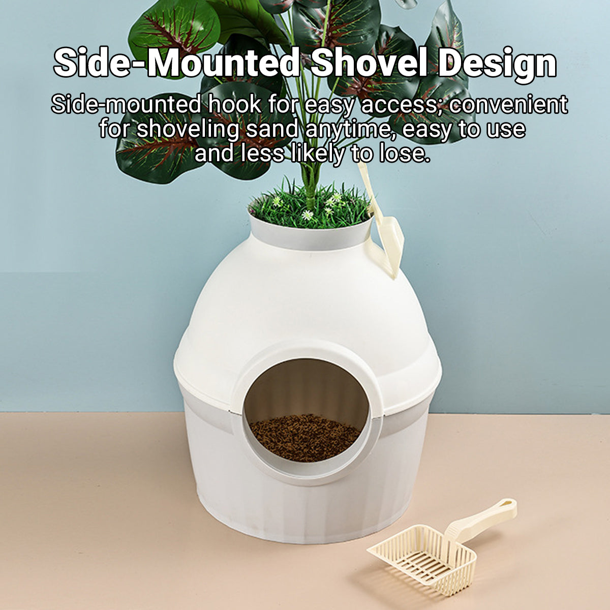 2 in 1 Cat Bed and Litter Box Flower Pot Style for Indoor Pet House Toilet