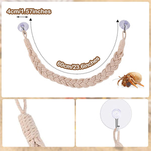 Pet Climbing Suspension Bridge 2PCS Rope Ladder for Hermit Crabs & Reptiles